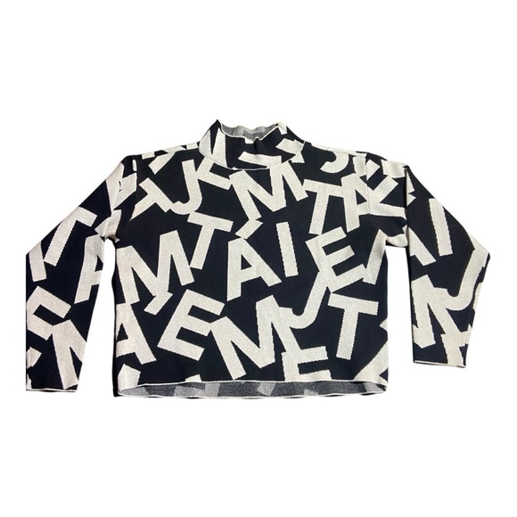 Anthropologie Maeve Carys Sweater Sz XS Je T’Aime Print - Picture 1 of 3